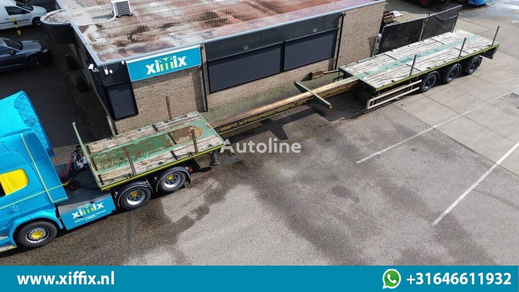 Faymonville 3-ass. Vlakke uitschuifbare oplegger / 2x gestuurd low bed semi-trailer