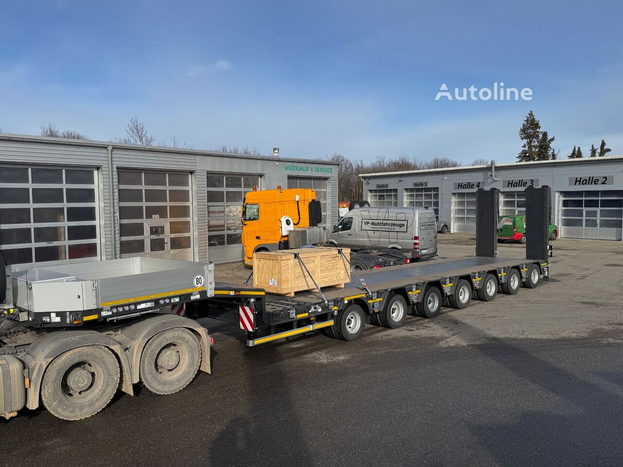 Semi-reboque baixa Goldhofer STZ-H7(245)A 9,3 m ausziehbar 6x gelenkt 2x lift a venda | Autoline PT Semi-reboque baixa Goldhofer STZ-H7(245)A 9,3 m ausziehbar 6x gelenkt 2x lift novo - Autoline
