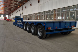 جديدة العربات نصف المقطورة عربة مقطورة مسطحة منخفضة Hipotruk 120 Ton Front Loading Lowboy Trailer 4 Axles
