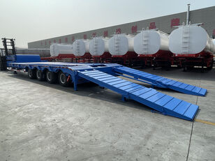 جديدة العربات نصف المقطورة عربة مقطورة مسطحة منخفضة Hipotruk 4 Axle 60 Ton Lowbed Semi Trailer for Sale