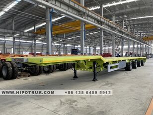جديدة العربات نصف المقطورة عربة مقطورة مسطحة منخفضة Hipotruk Remolque Extensible de 4 Ejes para Transporte de Palas de Aeroge