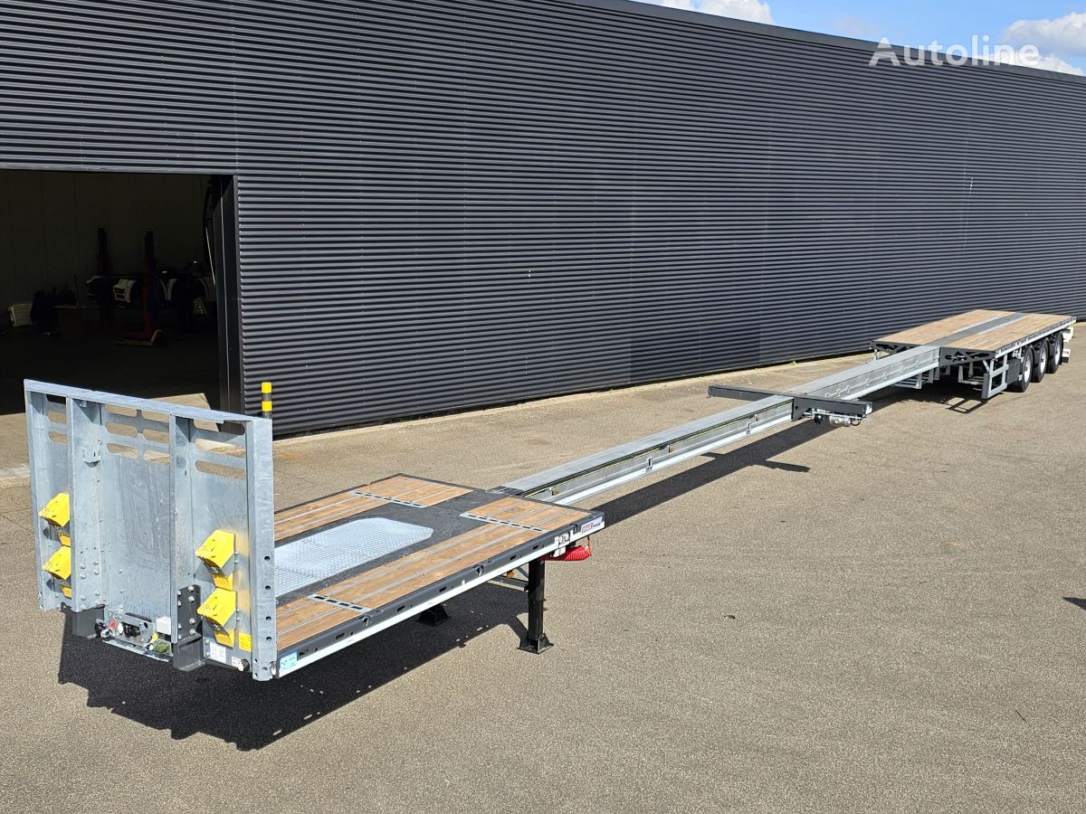 العربات نصف المقطورة عربة مقطورة مسطحة منخفضة MAX Trailer Maxtrailer F-S43-1AAF / 2 x EXTENDABLE 29.3 mtr / TE KOOP - TE H