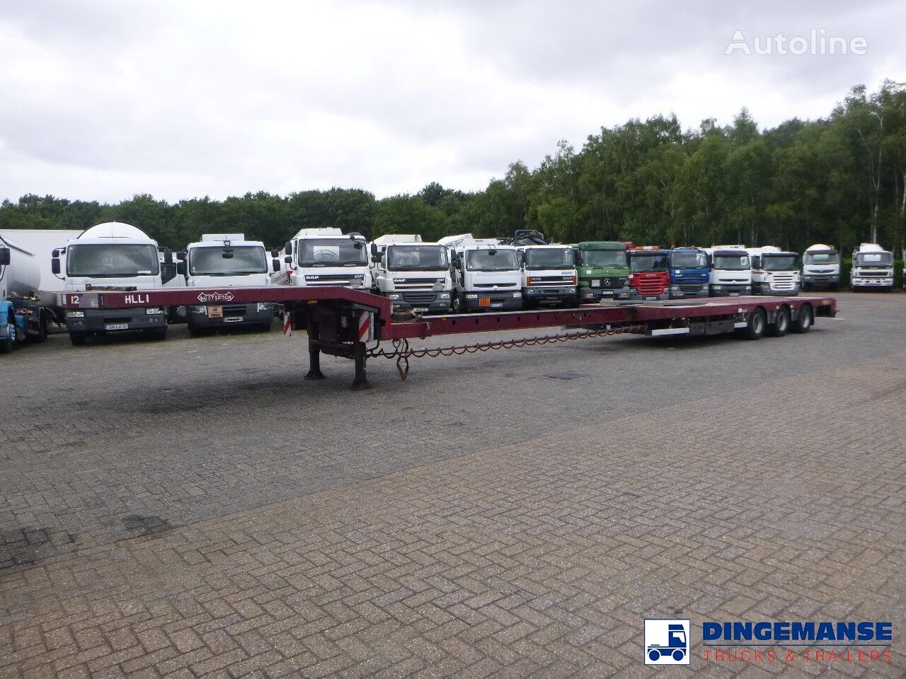 žemo profilio platforma puspriekabė Nooteboom 3-axle semi-lowbed trailer extendable 14.5 m + ramps