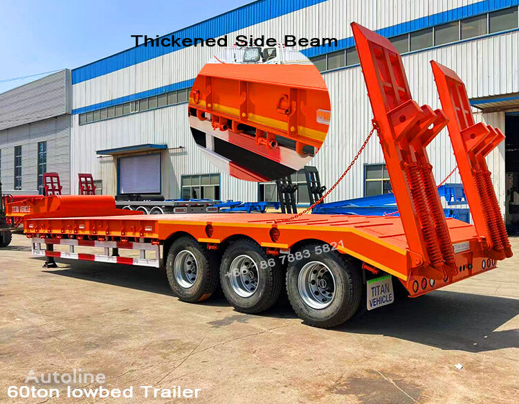 new TITAN 60ton 3 Axle Lowbed Truck Trailer for Sale in Mali low bed semi-trailer