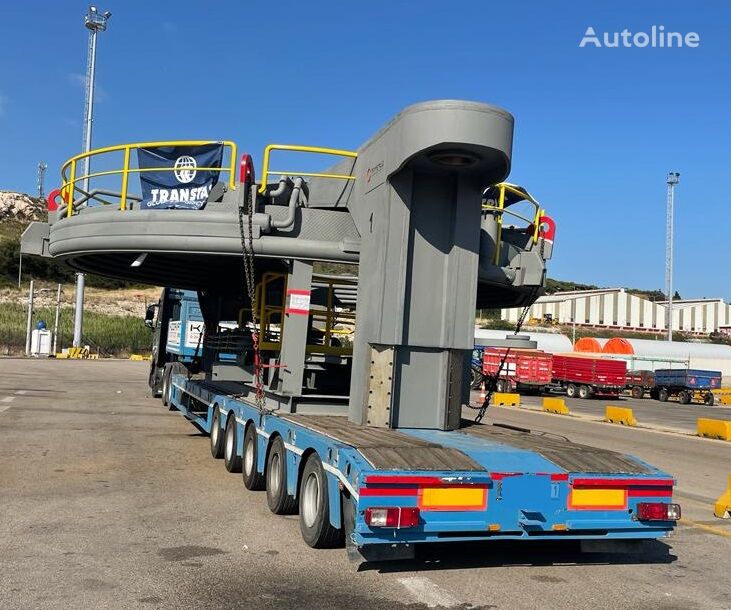 semi-remorque porte-engins Tirsan Lowbed 5 axles hydraulic are rotary