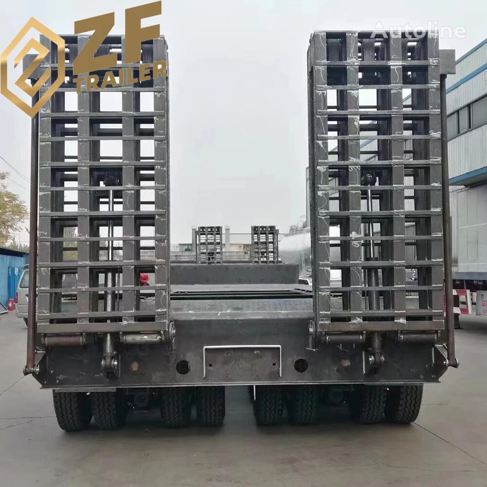 جديدة العربات نصف المقطورة عربة مقطورة مسطحة منخفضة ZW -Group  3 axle 60 tons low bed trailer