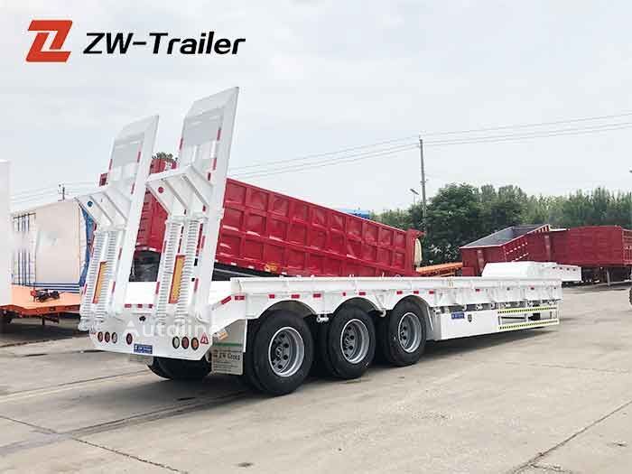 New ZW-Trailer 3 Axle 60 Ton Lowboy Semi Trailer for tanzania low bed semi-trailer - Autoline