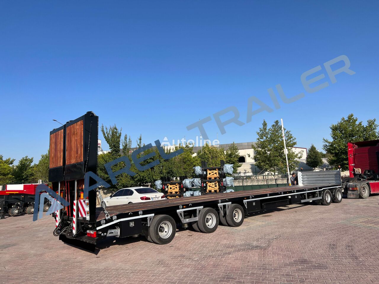 neuer Arel Trailer 5 AXLE DRAWBAR REMORQUE TRAILER TURNTABLE OPTION CUSTOMIZE Tieflader Anhänger