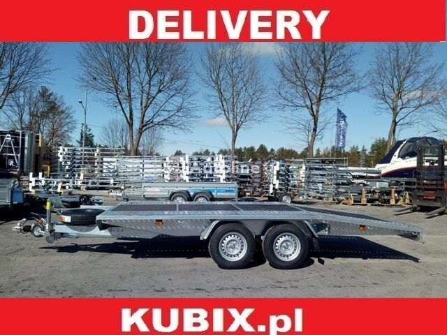 reboque baixa Kubix twin-axle car hauler, dovetail, 450×200, plywood inside, GV novo