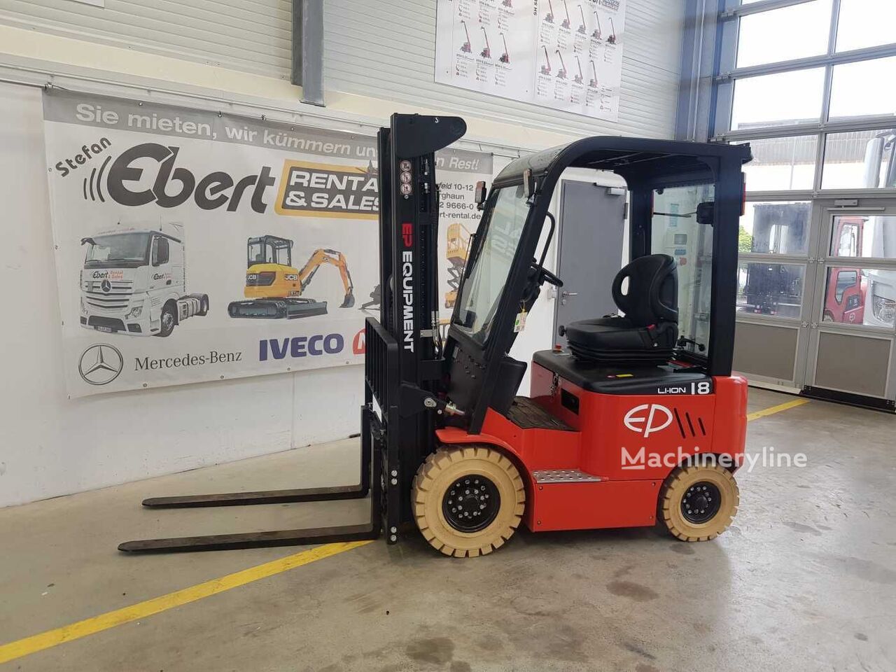 Empilhador elétrico EP Equipment EFL181 / Triplex: 4,80m / SS / DEMO - Machineryline