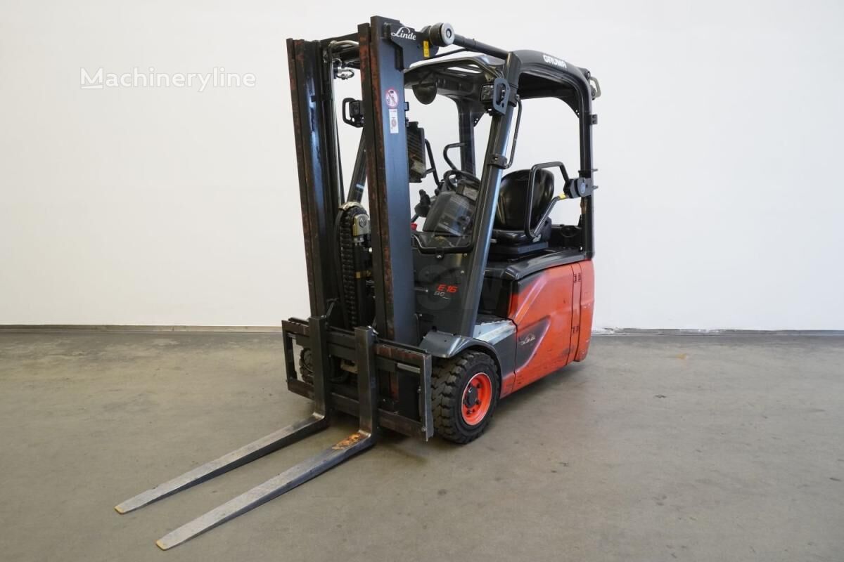 Empilhador elétrico Linde E 16 EVO 386-02 a venda | Machineryline MZ Empilhador elétrico Linde E 16 EVO 386-02 - Machineryline