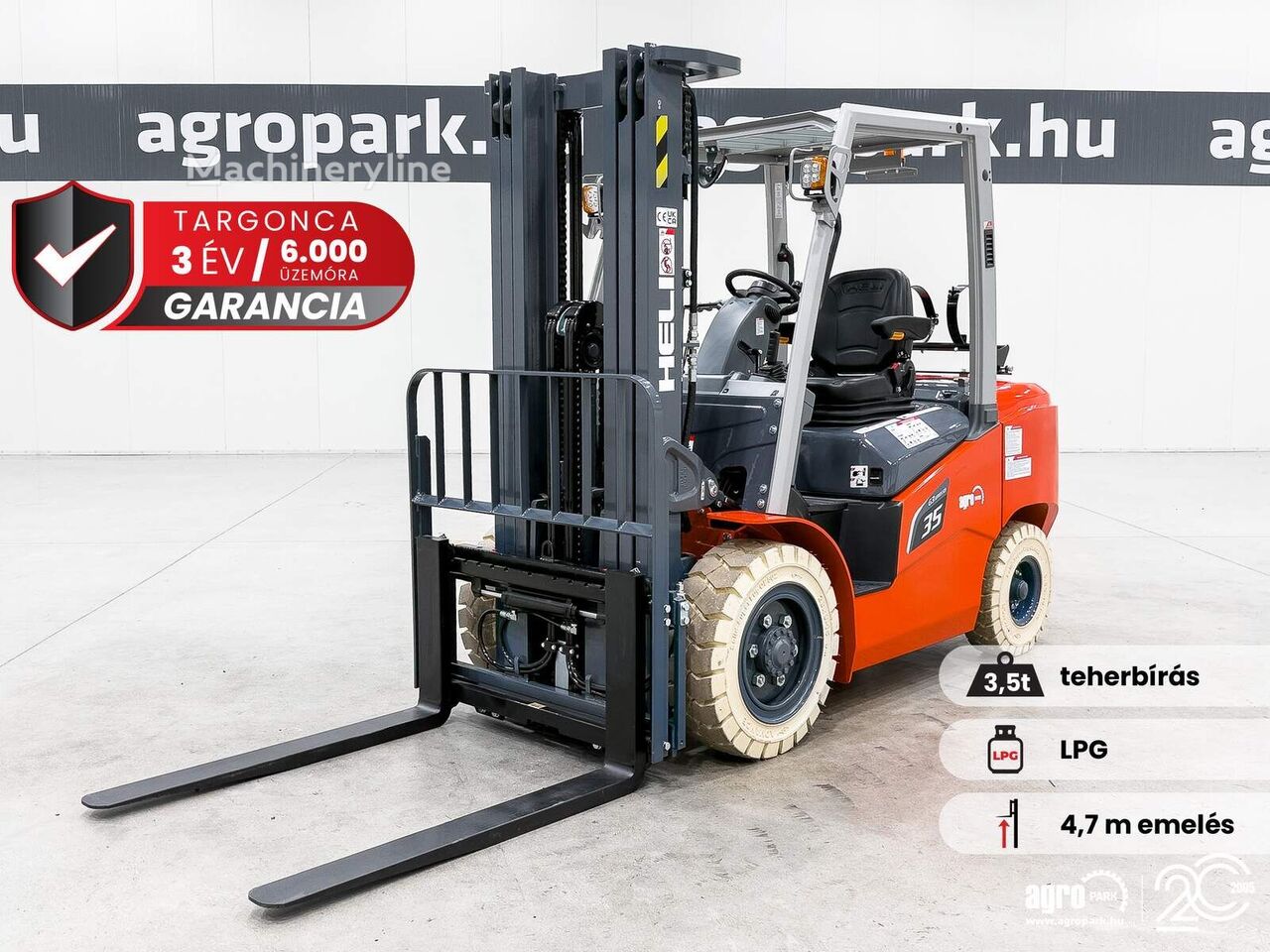 Novi Heli G3 3,5 ton LPG forklift with 4,7 meter lift benzinski viljuškar - Machineryline