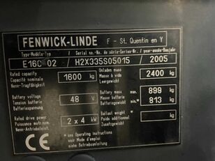 погрузчик вилочный трехколесный Fenwick Linde-Fenwick E16C-02