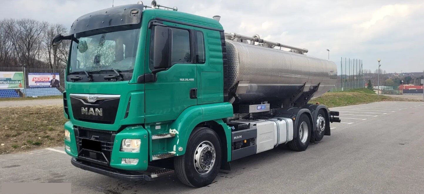 camion cisternă pentru transport lapte MAN TGS 26.480 6x2 Milk tank truck