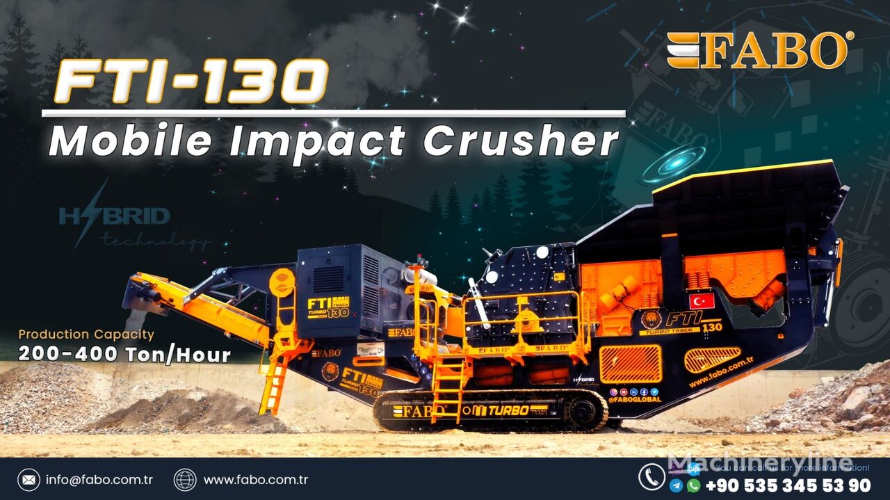 britadeira móvel FABO FTI-130 MOBILE IMPACT CRUSHER 400-500 TPH | AVAILABLE IN STOCK nova