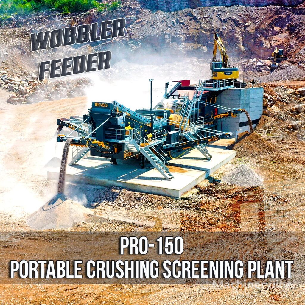 naujas rotacinis trupintuvas FABO PRO-150 MOBILE CRUSHING SCREENING PLANT WITH WOBBLER FEEDER