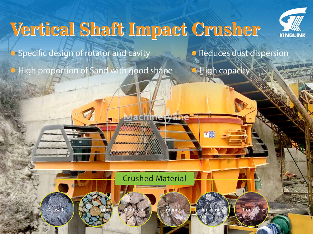 новая вертикальная ударная дробилка Kinglink VSI Crusher KL8