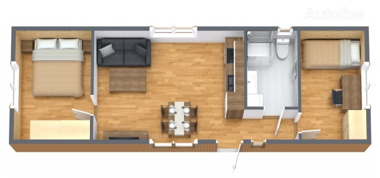 casă mobilă Mobilheim 48m² - KfW-55 -  RIV-ST9BC   4,00 x 12,00 m nou