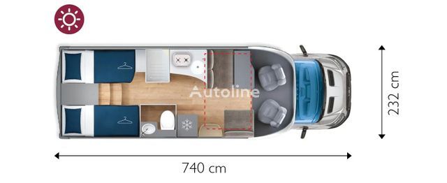 new Ford Giottiline Siena 395 Einzelbetten Hubbett motorhome