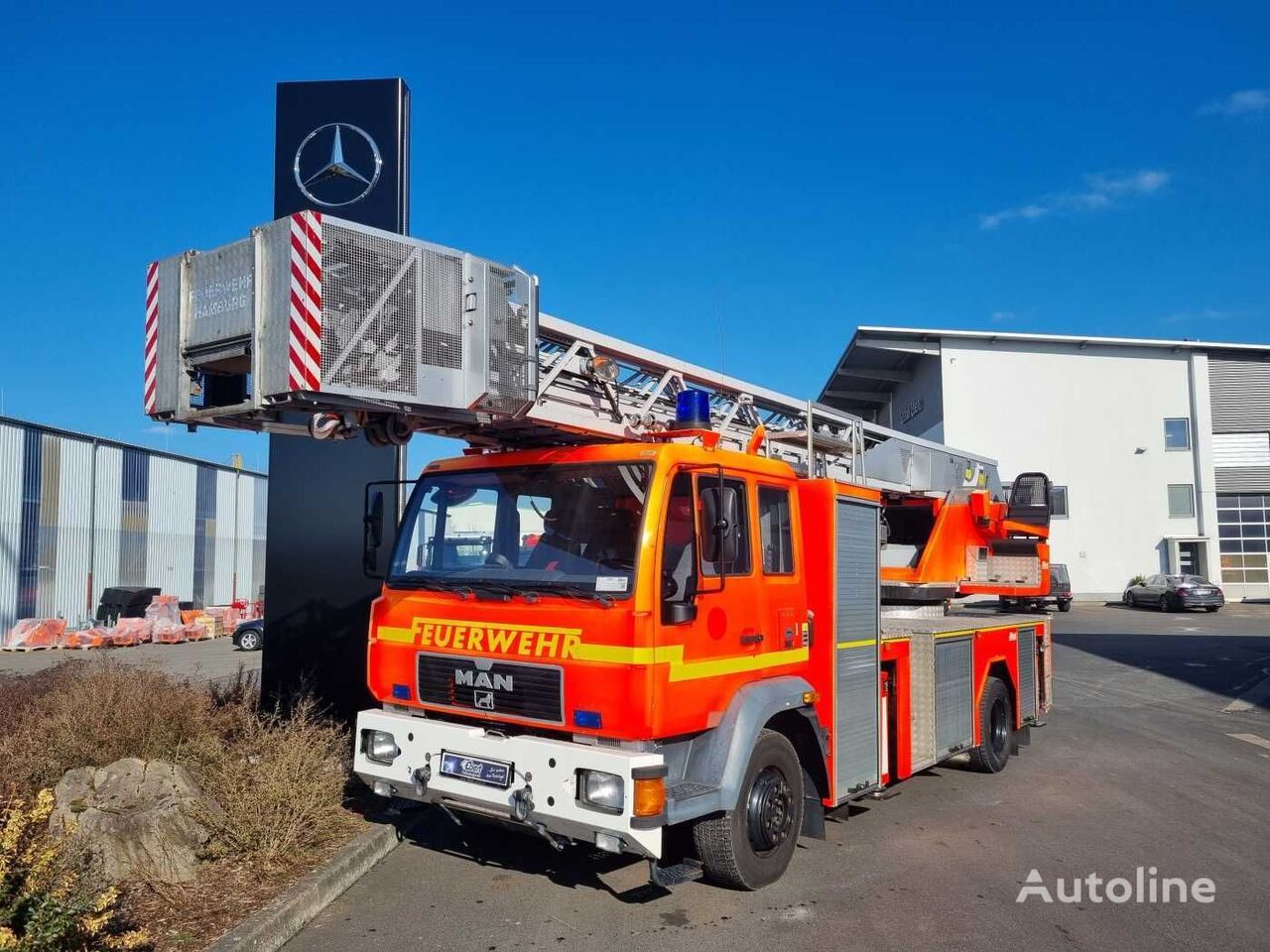 пожарная автолестница MAN 15.284LC Metz DLK 23-12 Feuerwehr Drehleiter