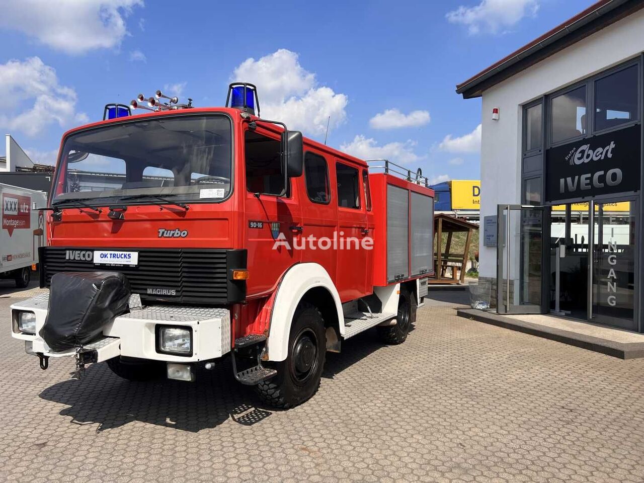 camion de pompiers IVECO 75-16 AW 4x4 LF8 Feuerwehr Standheizung 9 Sitze