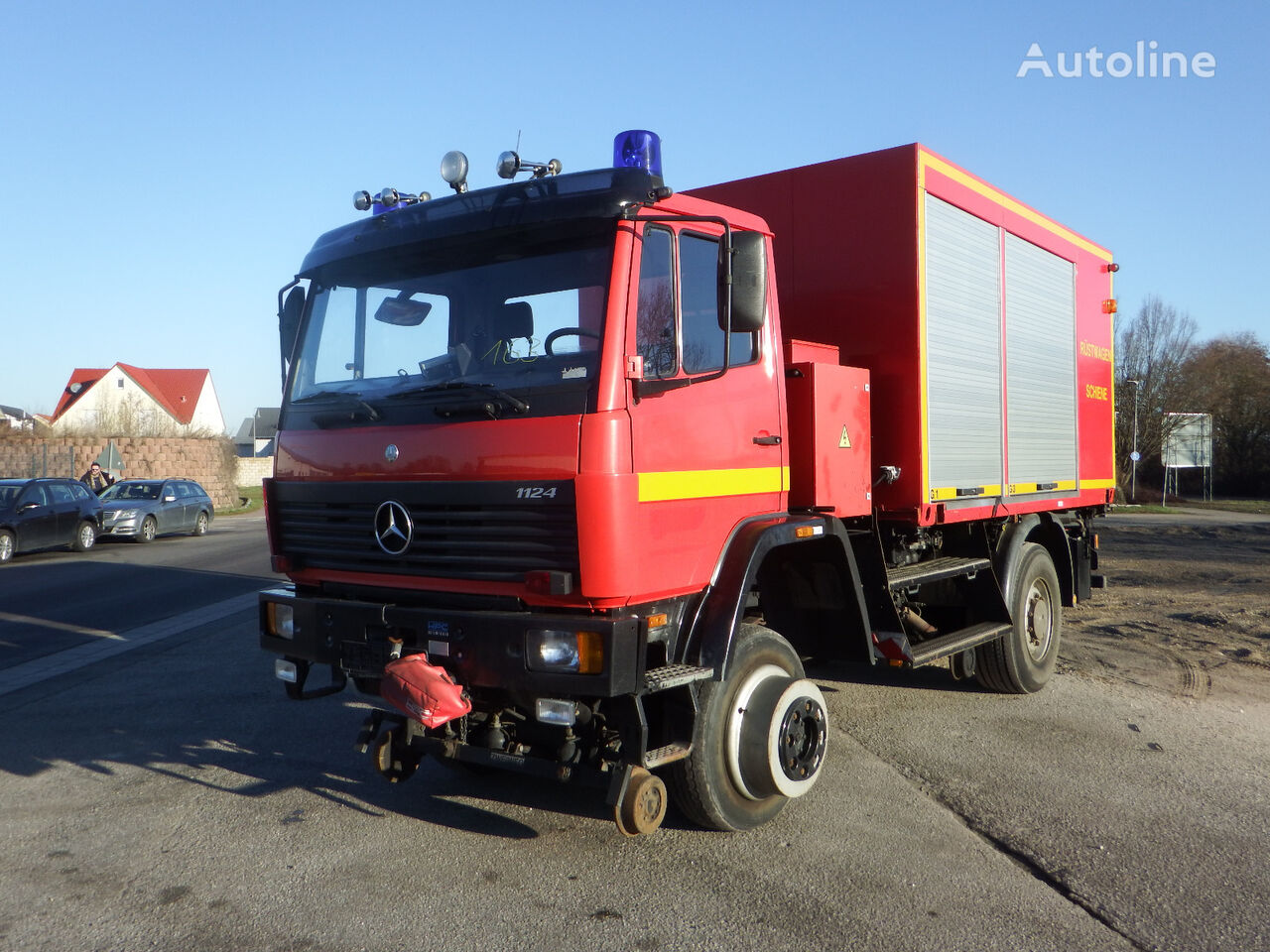 Mercedes-Benz 1124AF 4x4 ZW Feuerwehr Zweiwege Schienenverkehr Lenkachse - AHK Feuerwehrauto