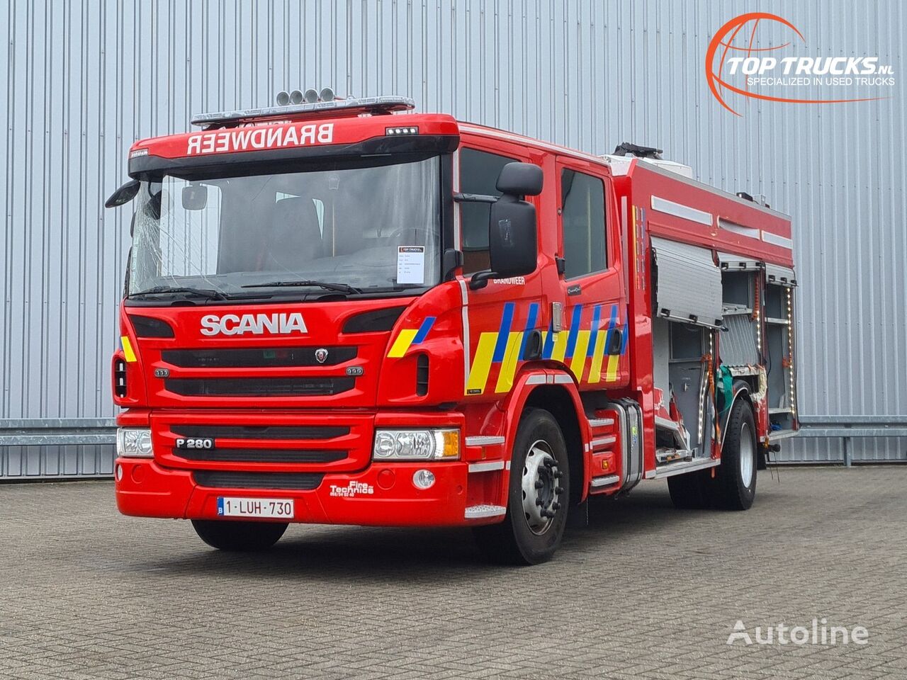 Scania P 280 Schade, 6.000 ltr tank, industrieel schuimblusser, Monitor ugunsdzēsēju mašīna