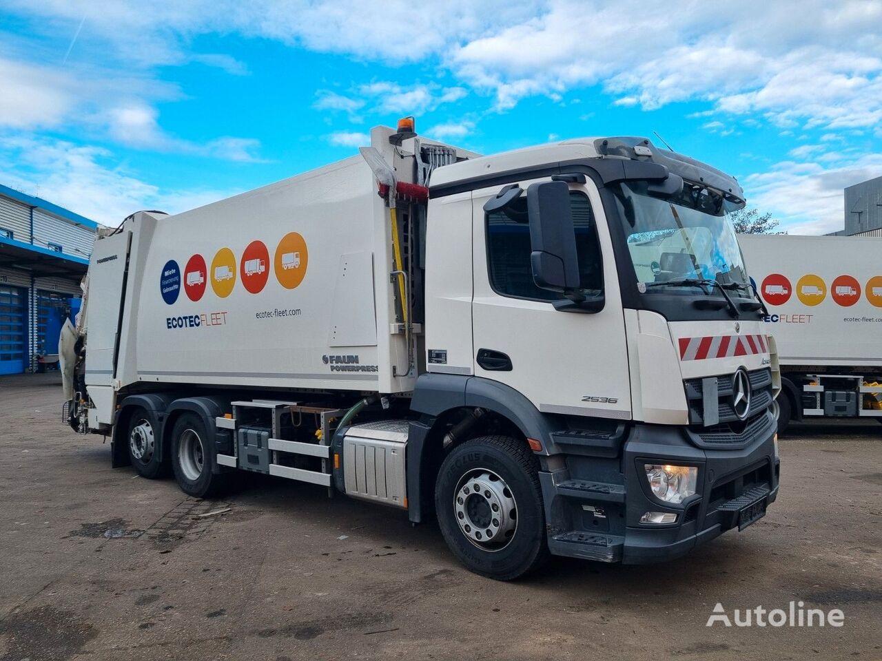 camion poubelle Mercedes-Benz Actros 2536 6x2 Faun Powerpress 524 Garbage truck