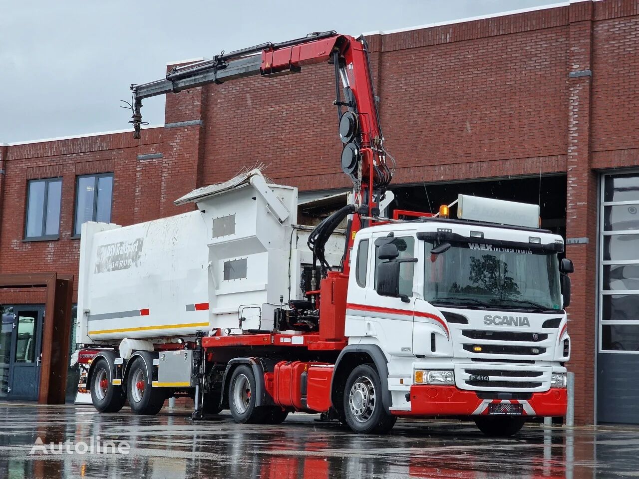 Scania P410 4x2 with 2017 Kuiper trailer HIAB X-Hipro 162 E-3 - Schenk  garbage truck