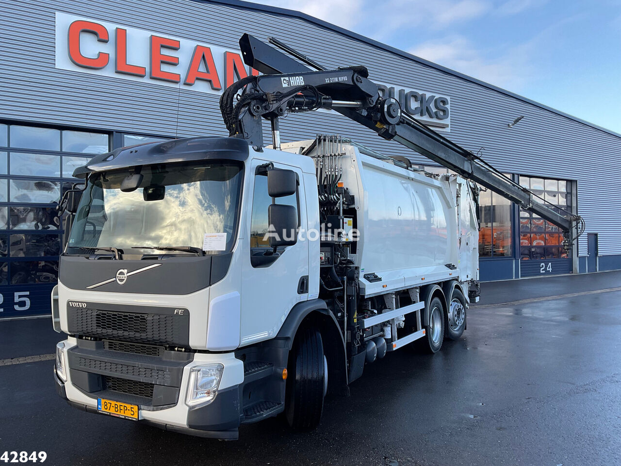 Volvo FE 280 Euro 6 Hiab 21 Tonmeter laadkraan Müllwagen