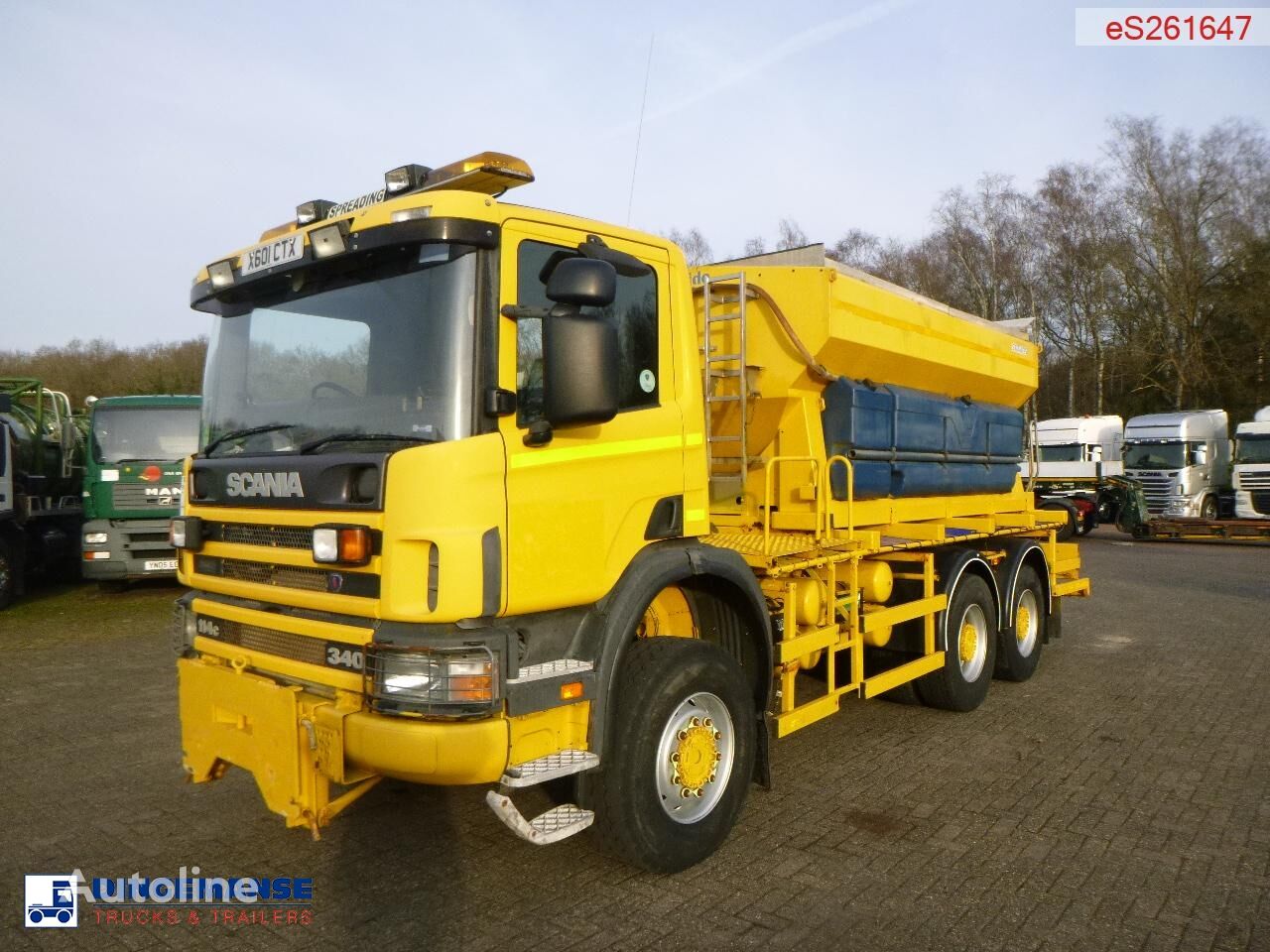 пескоразбрасыватель Scania P114-340 CB 6X6 RHD gritter / snow plough