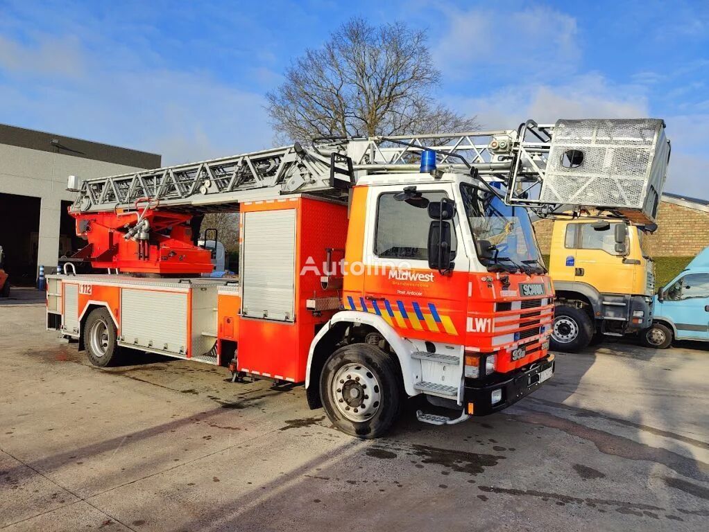 منصة رافعة للمطافئ Scania P93 ML 4X2 280 ZB + MAGIRUS DREHLEITER / FIRE LADDER / ECHELLE P