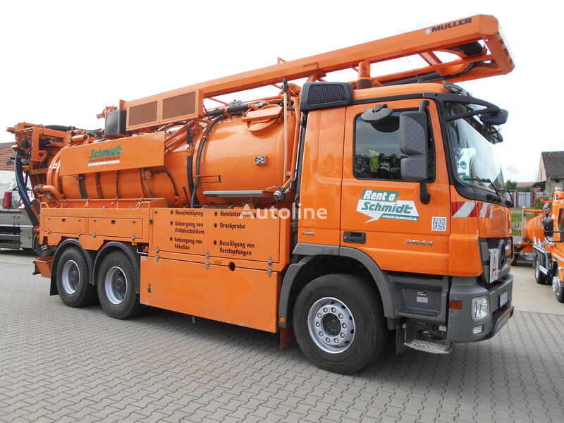 شاحنة تنظيف شبكات مياه الأمطار Mercedes-Benz Actros 2644 K 6x4 / Müller Canalmaster F 145 EWA Eco