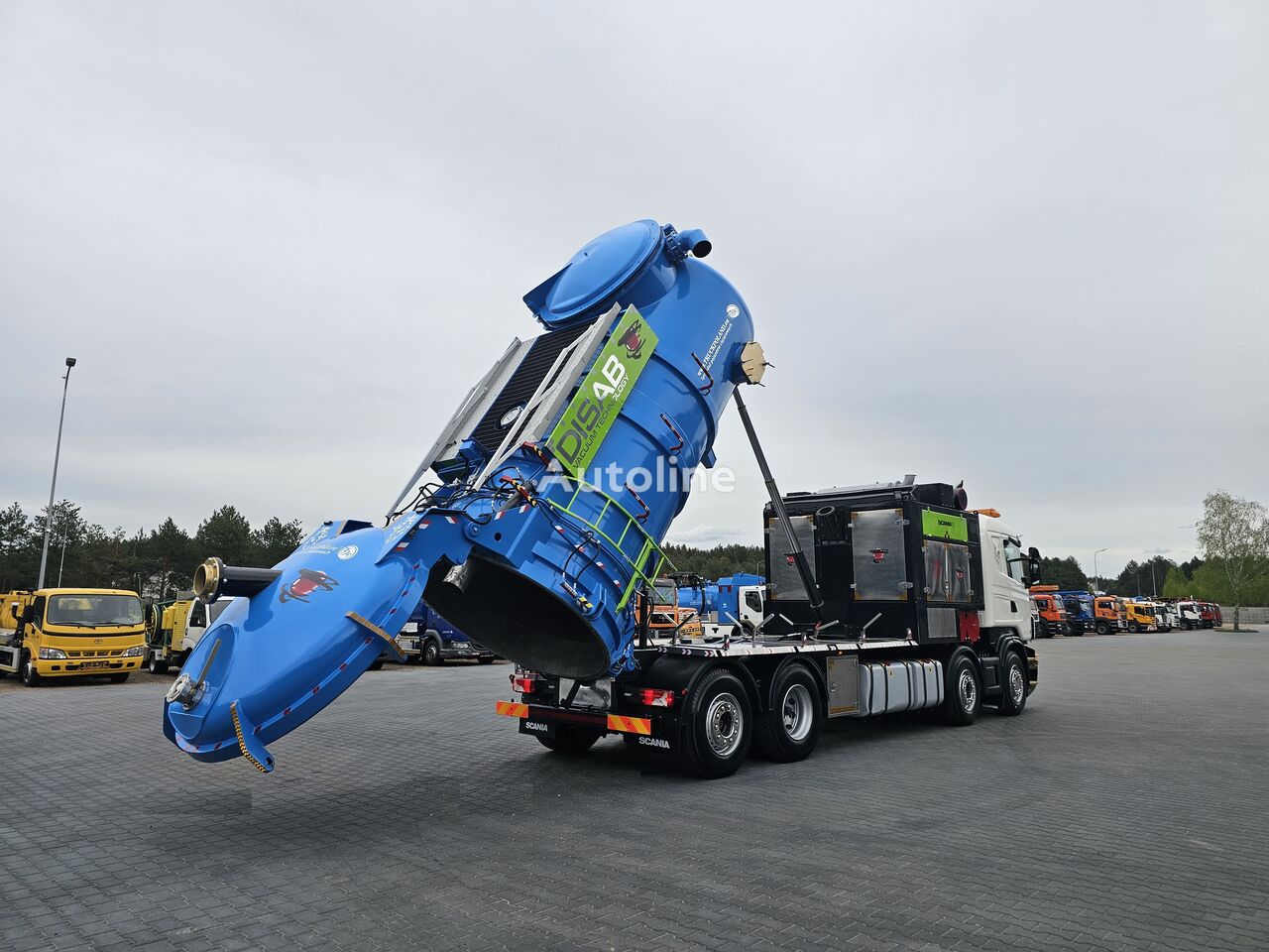 شاحنة تنظيف شبكات مياه الأمطار Scania Disab Centurion P210/8 Vacuum suction loader