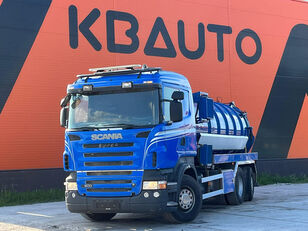 شاحنة تنظيف شبكات مياه الأمطار Scania R 500 6x2*4 TANK TOTAL 13300 l / VACUUM Wittig RFW200 / PRESSURE