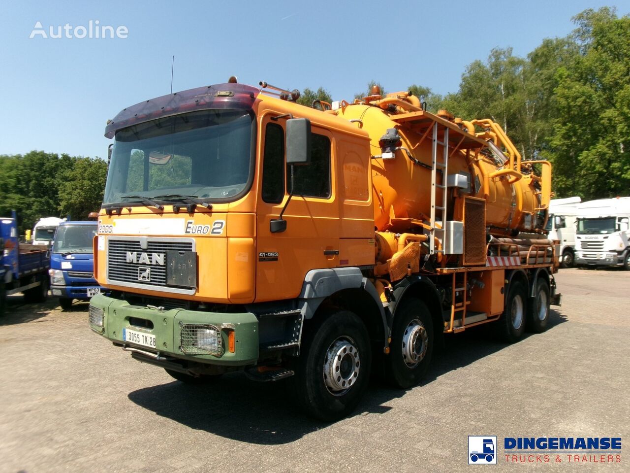 شاحنة شفط مياه المجاري MAN 41.463 8x4 Euro 2 vacuum tank ADR 15 m3 / 2 comp - Autoline