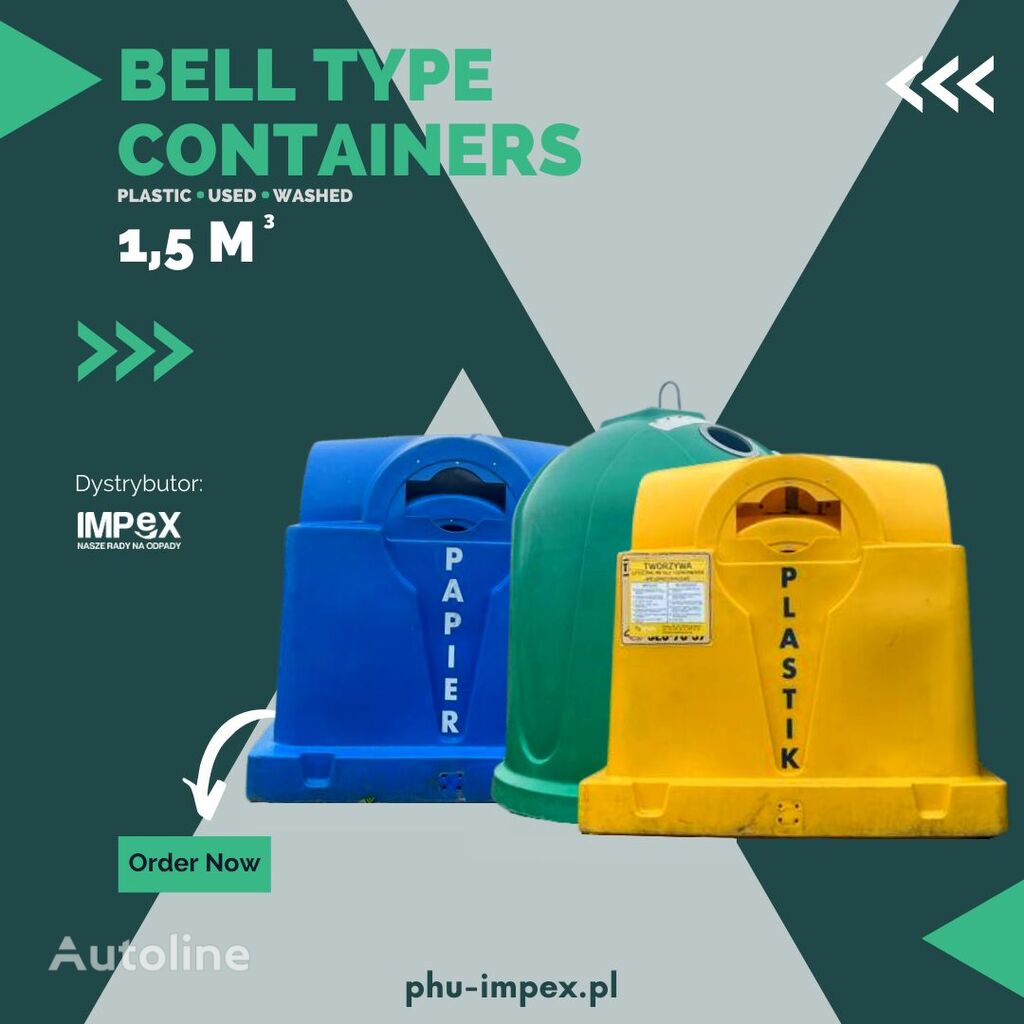 Containers - BELL TYPE 1,5 m3 (plastic) contenedor de basura