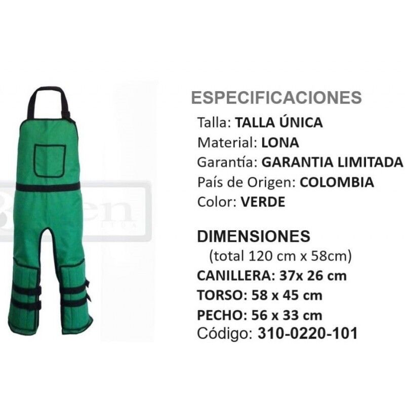 OVEROL CON CANILLERAS PARA GUADAÑAR personal protective equipment