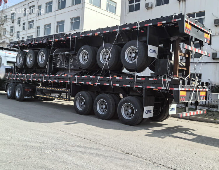 jauns CIMC Tri Axle Flatbed Truck Trailer Package |  CIMC Trailer Manufactu platforma puspiekabe