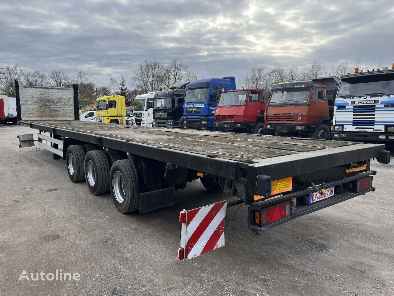 Dinkel DSAPP 4500, Zwillingsbereifung,  BPW, Schwerlast platform semi-trailer