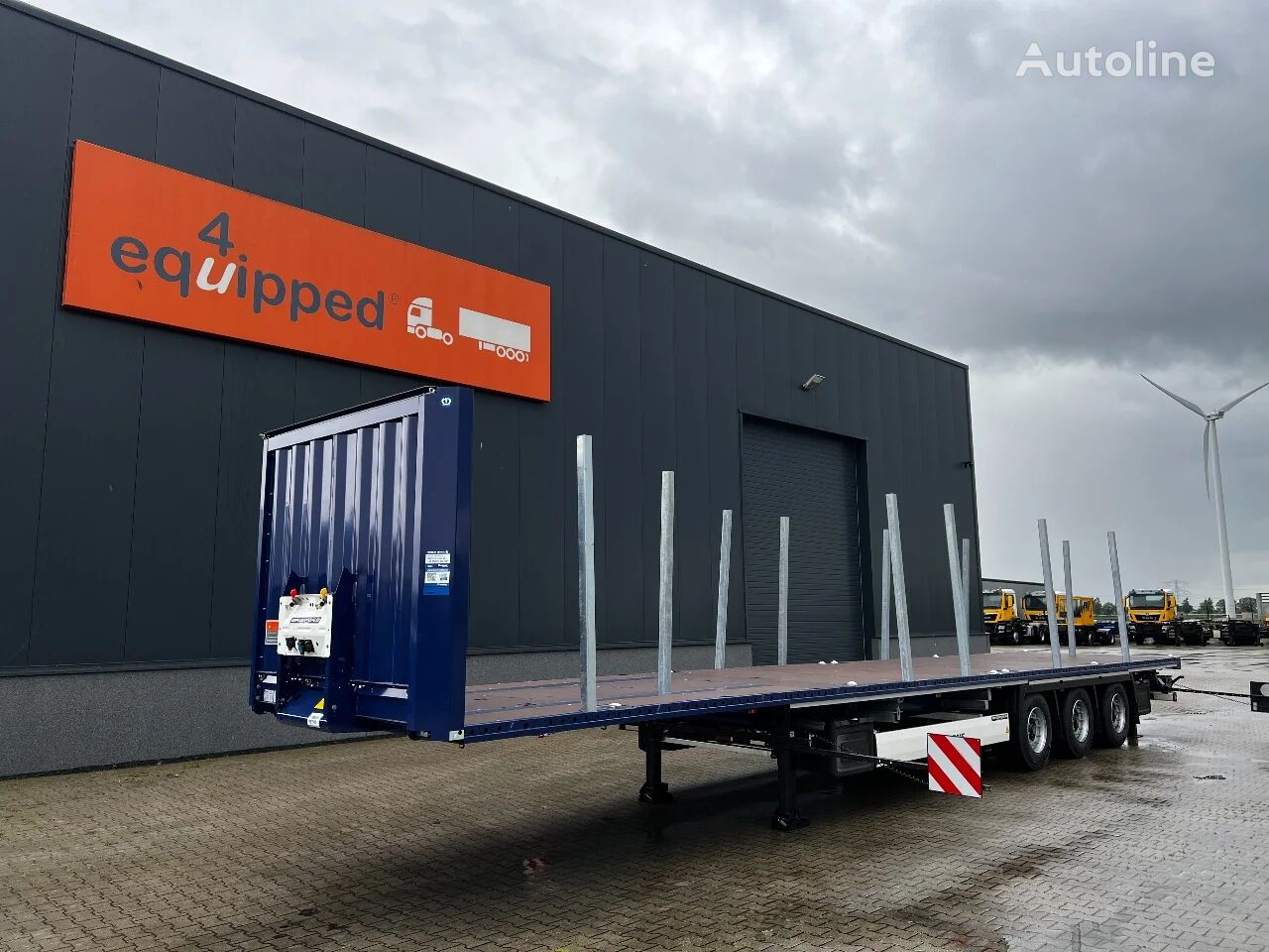 nowa naczepa platforma Krone new (unregistered) flatbed mega with twistlocks (CONTAINER HECKB