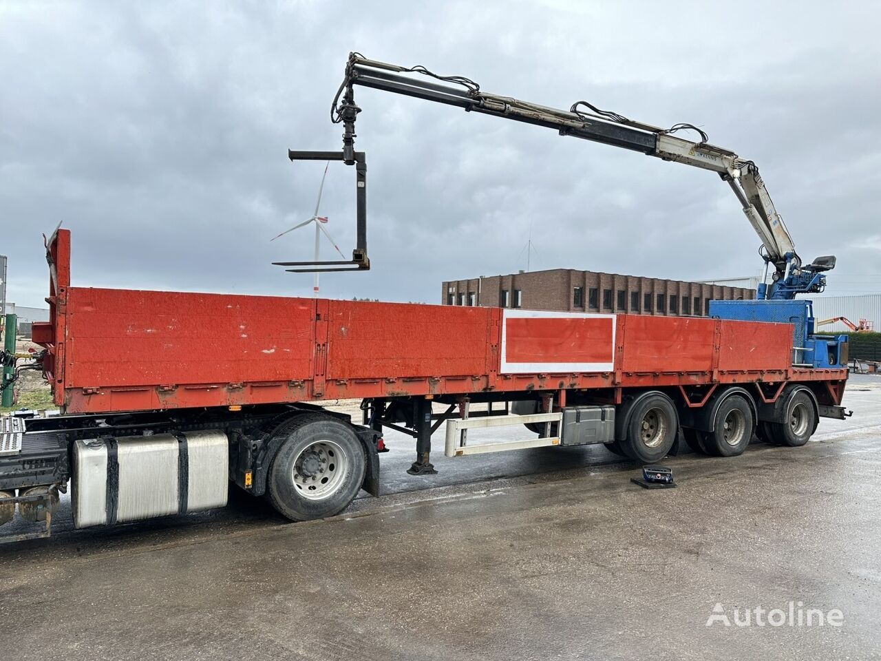 Pacton TPD 342 + KENNIS R24 (24Tm) + RADIO - 12 TIRES - 2 STEERING-AXLE platform semi-trailer