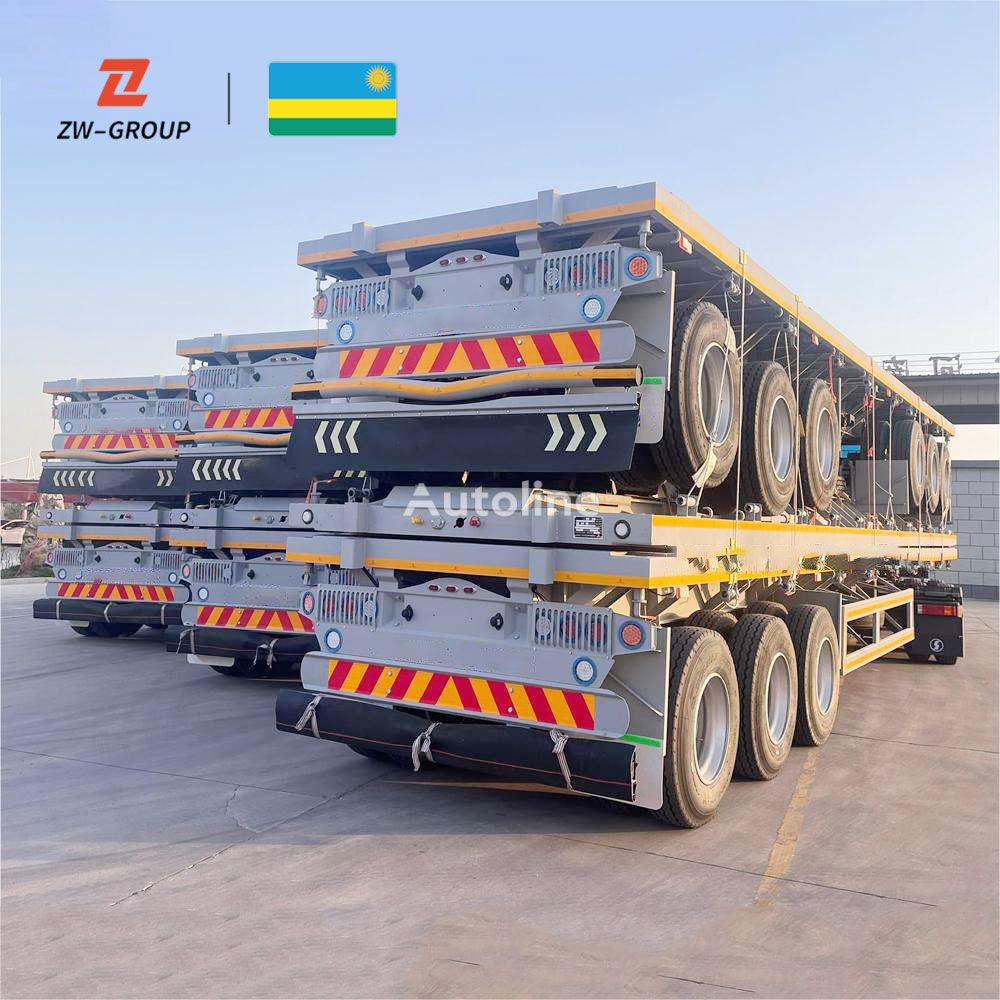 neue ZW-Trailer 3 Axle 40ft Flatbed Semi Trailer for sale Rwanda Plattform Auflieger