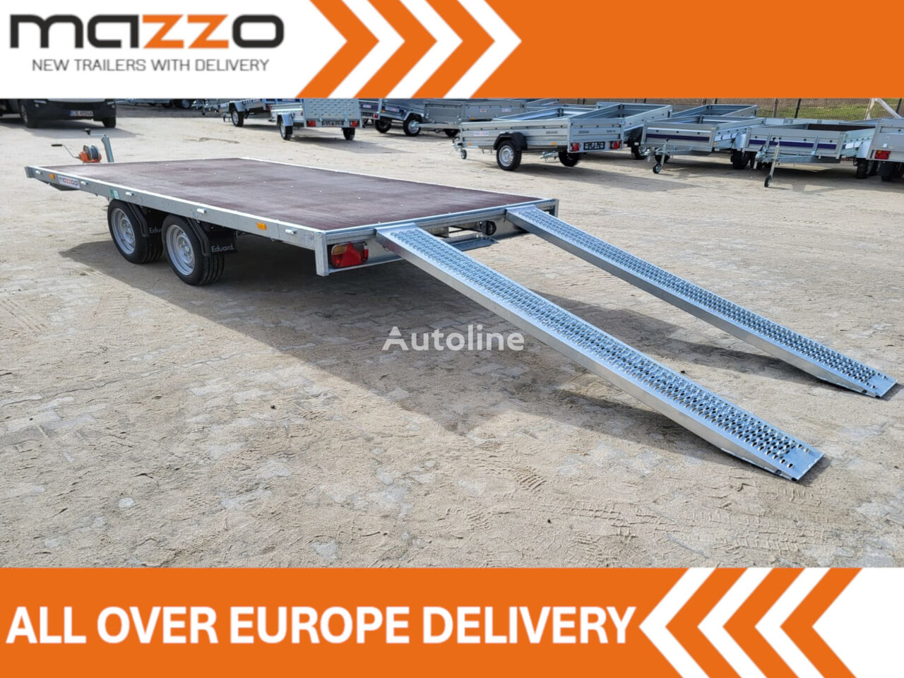 Eduard 4020-4-PMV-2763 406x200cm Platform trailer with ramps and manual remolque plataforma nuevo