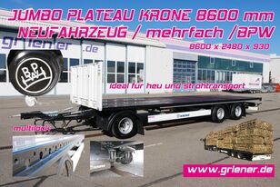 new Krone ADP 27/ JUMBO PLATEAU ANHÄNGER KRONE 3-achs 8600 platform trailer