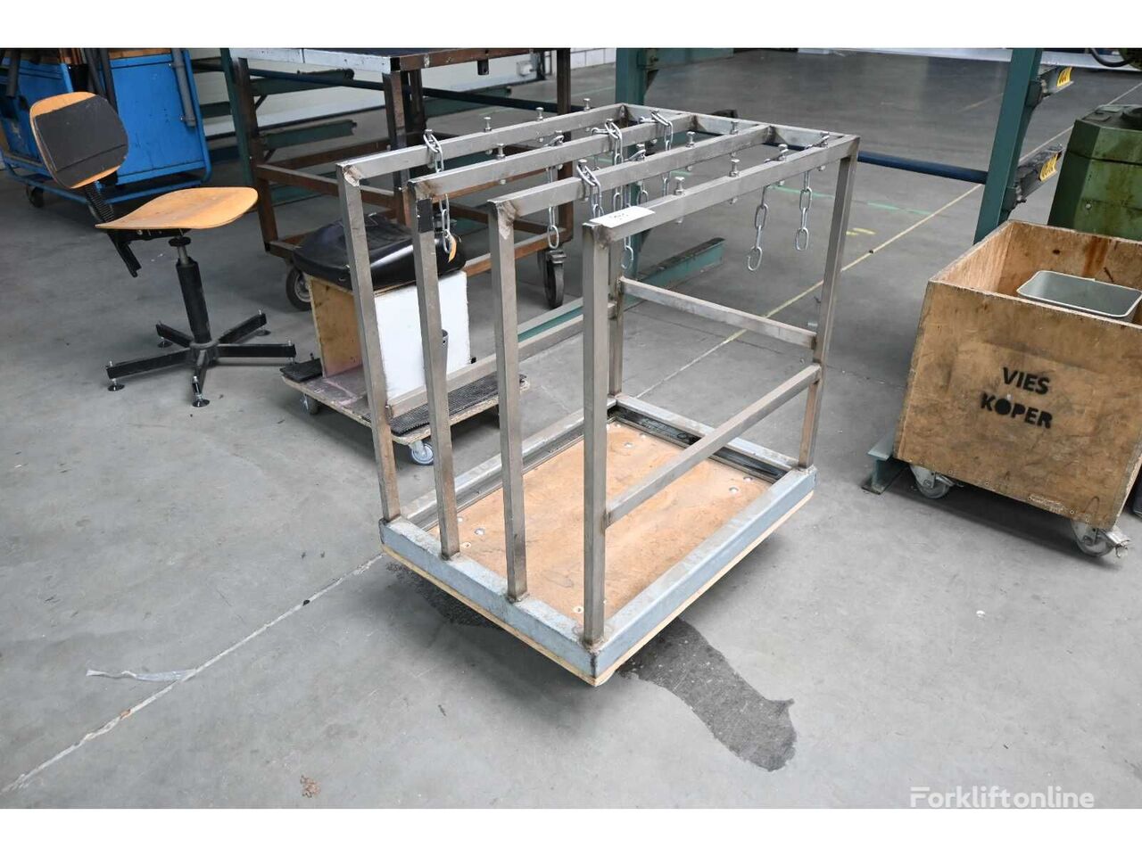 Rvs-stalen 3-delige materialenwagen platform trolley