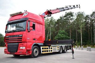 camion plate-forme DAF XF 105 6x2 HMF 4020 EURO 5 Crane KRAN