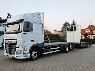DAF XF 106.440 SC 6x2 platform truck + platform trailer