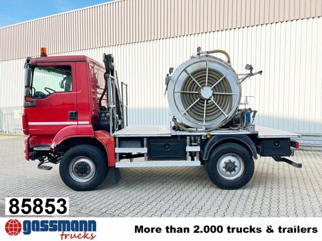 平台式运输车 MAN TGM 13.250/340 4X4 BL, Kran Hiab 026 T-3