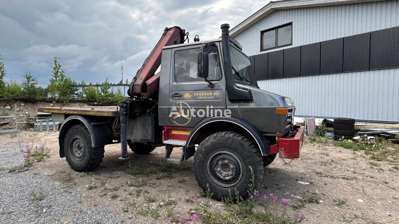 камион платформа Mercedes-Benz Unimog 4×4 Hiab 077